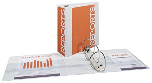 Avery Durable View 3 Ring Binder, 4 Inch Slant Rings, 6 White Binders (09801)
