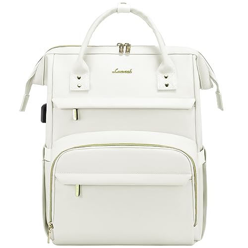 17 Inch Leather Laptop Backpack with USB Port