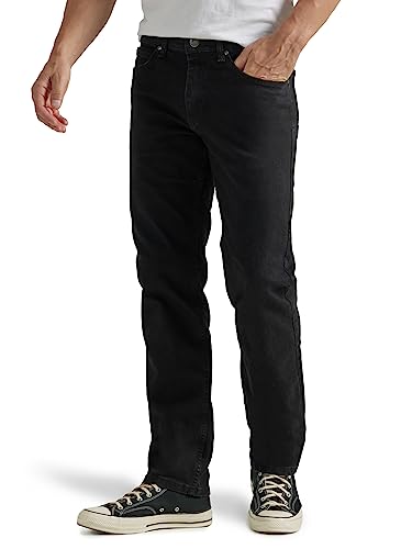 Lee Men's Legendary Regular Straight Jean, Overdye Black, 38W x 36L