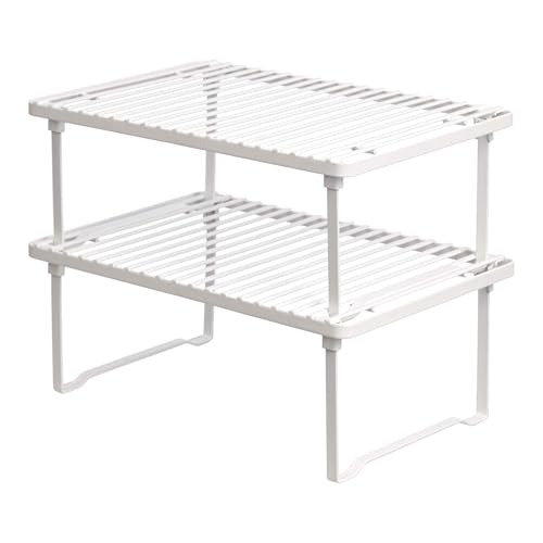 2 Pack Amazon Basics Stackable Metal Kitchen Shelves