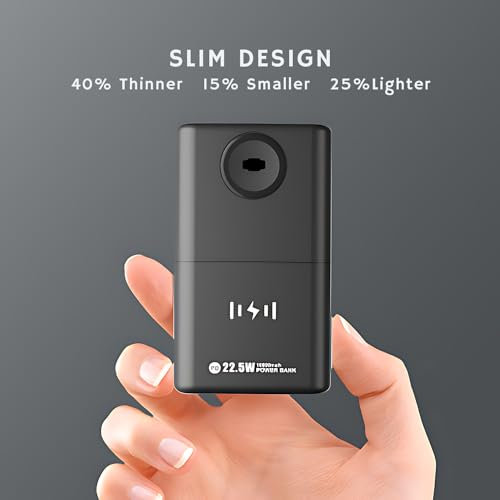 YIBITE Wireless Power Bank - 22.5W Fast Charger for Apple Watch, iPhone 15 14 13 12, iPad, & Tablet - 10000mAh Portable Battery Pack for Android, Laptop - Black