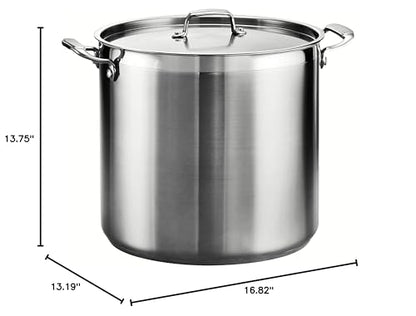 Tramontina Covered Stock Pot Stainless Steel 24-Quart, 80120/003DS