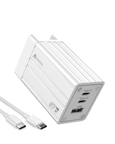 67W GaN USB C Charger for MacBook & Galaxy