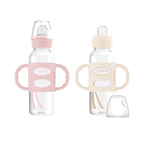2 Pack Dr. Brown's 8oz Silicone Sippy Bottles