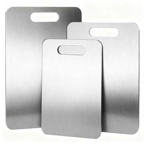 3 Pack Stainless Steel Kitchen Cutting Boards Set