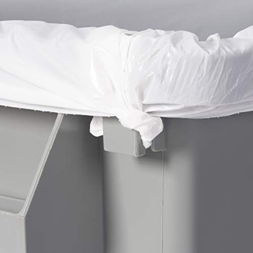 Amazon Basics - Rectangular Commercial Slim Trash Can, 23 gallons (Pack of 1), Grey(Previously AmazonCommercial brand)