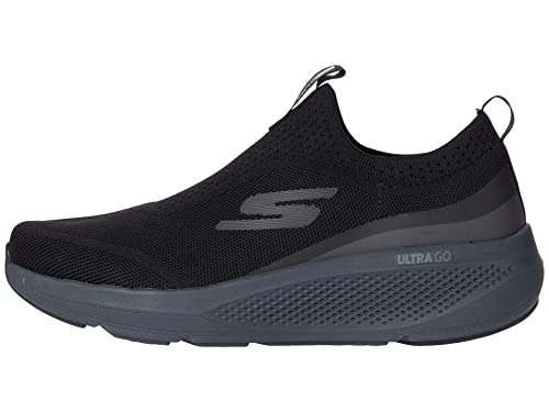 Skechers Mens GOrun Elevate - Athletic Slip-on Workout Running Shoe with Cushioning Sneaker, Black, 8 US
