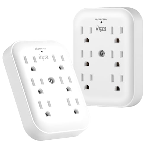 2 Pack Surge Protector 6 Outlet Wall Extender