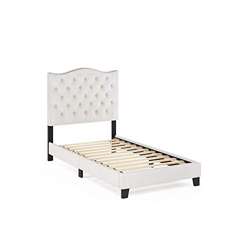 Twin Button Tufted Bed Frame Upholstered Platform