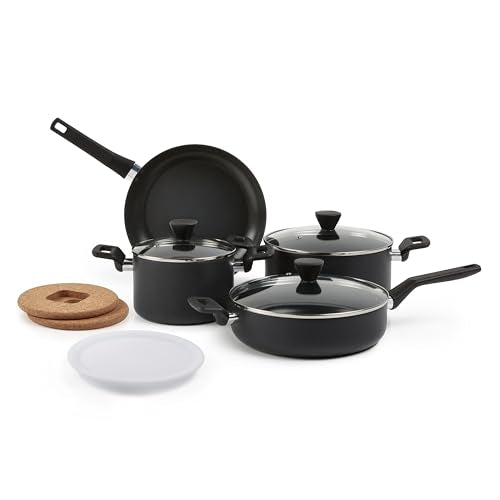 10 Piece Amazon Basics Stackable Nonstick Cookware Set