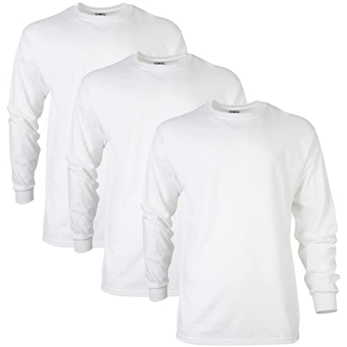 3 Pack Gildan Ultra Cotton Long Sleeve T-Shirts
