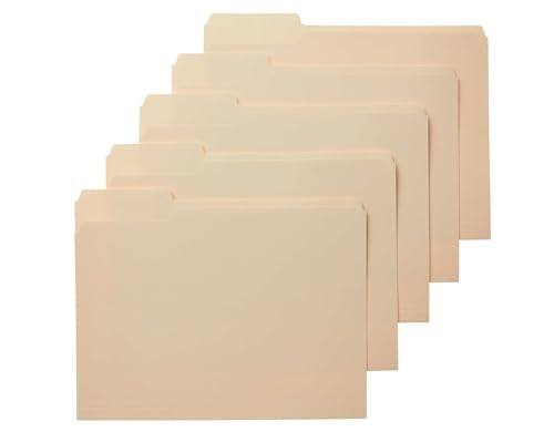 18 Pack Letter Size File Folders with 1/3-Cut Tabs
