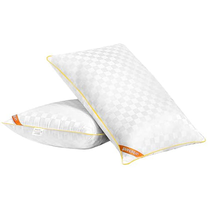 Swandream Queen Pillows Size Set of 2, Soft and Skin Friendly Down Alternative Pillow for Sleeping, Breathable Pillow for Back, Stomach or Side Sleepers, Golden, 20 * 28 Inches
