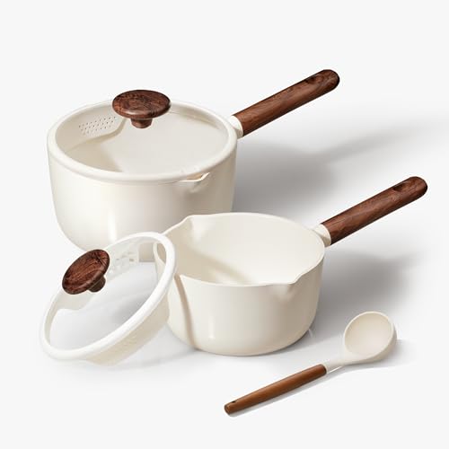 2 Piece CAROTE Nonstick Saucepan Set with Lids
