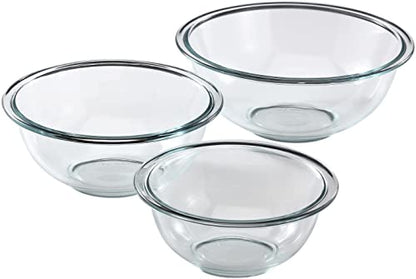 Pyrex Glass, 3-Piece, 3 PC Mixing Bowl Set