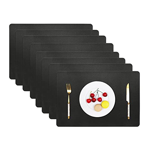 8 Pack Heat Resistant Waterproof Leather Placemats