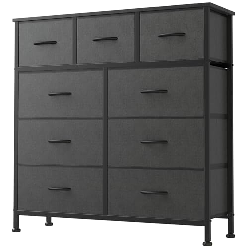 9 Drawer Fabric Dresser with Metal Frame