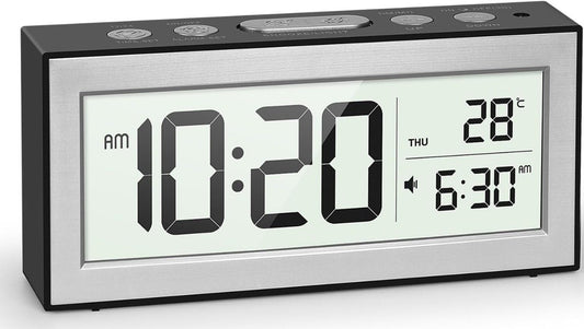 Digital Alarm Clock with LED Display and Night Light