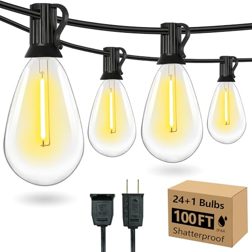 100FT LED Outdoor String Lights with S14 Bulbs