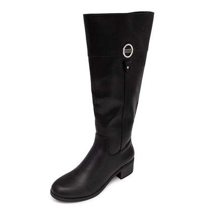 Nautica Women's Tall Shaft Riding Boots: Stylish Knee-High Dress Shoes for Fall & Winter-Ginger Lily 2-Black Size-8.5