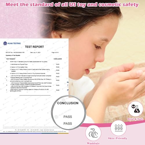 TOKIA 49pcs Big Amount Kids Makeup Kit for Gilrs, Non-Toxic & Safe Pretend Play Makeup for Little Girls, Real Washable Cosmetics with Case, Best Princess Birthday Gifts for Age 3-12 Years Old Toddlers