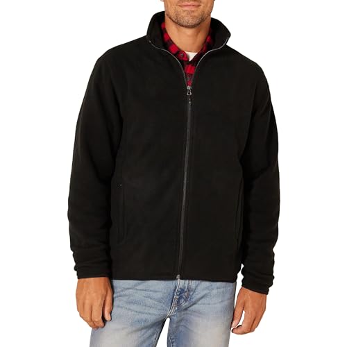 Amazon Essentials Men's Full-Zip Fleece Jacket-Discontinued Colors, Black, Small
