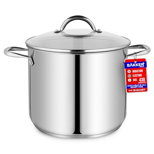 16 Quart Stainless Steel Stock Pot with Lid