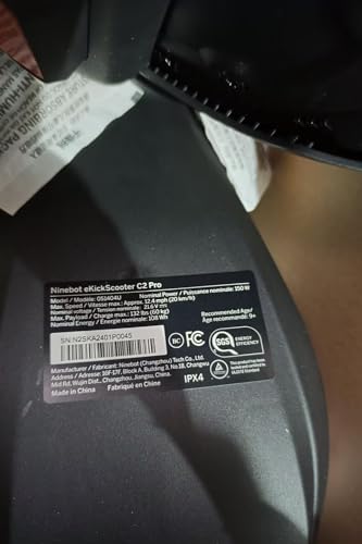 Segway Ninebot eKickScooter C2 w/6.8 mi Max operating Range & 9.9 mph Max Speed, Kids Electric Scooter for Teens Ages 6-12, includes Three Riding Modes - Black, UL-2272 Certified