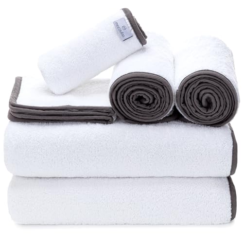 6 Pack Luxury Cotton Bath Towel Set 600 GSM