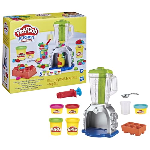 Play-Doh Swirlin' Smoothies Toy Blender Playset, Play Kitchen Appliances, Kids Arts and Crafts Toys for 3 Year Old Girls and Boys and Up