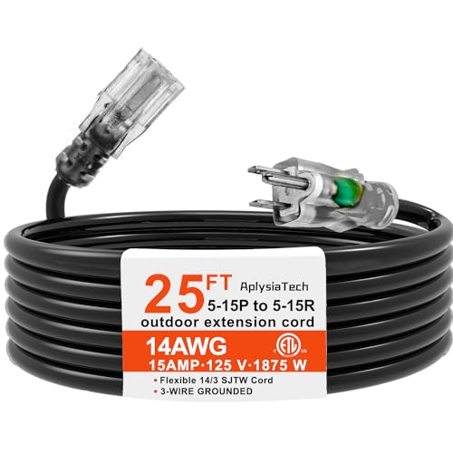 25ft 14 Gauge Outdoor Extension Cord 15 Amp