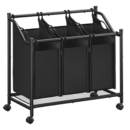 3 Bag Rolling Laundry Sorter with Removable Hampers