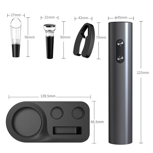 Electric Wine Opener with Aerator and Stopper