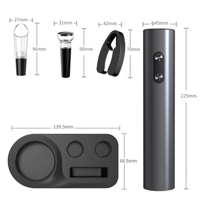 Electric Wine Opener with Aerator and Stopper