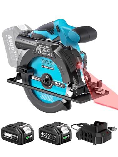 Cordless 6-1/2" Circular Saw with Batteries and Charger