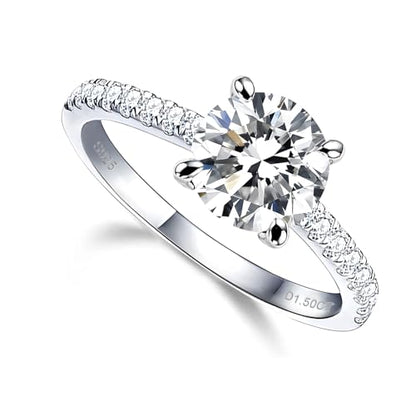 YosikCase Moissanite Rings for Women 1.5CT Moissanite Engagement Ring Sterling Silver Rings Size 7