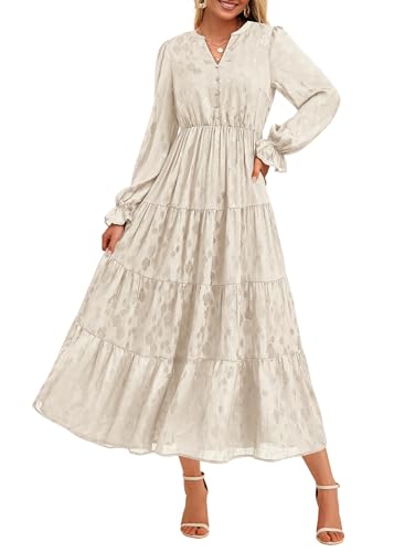 Elegant Long Sleeve Maxi Dress for Women Wedding Guest