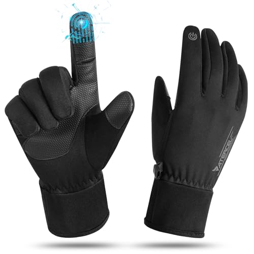 ATERCEL Winter Touchscreen Waterproof Gloves for Men Women