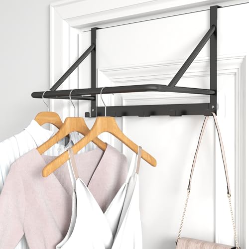 Over Door Metal Clothes Rack with 5 Hooks