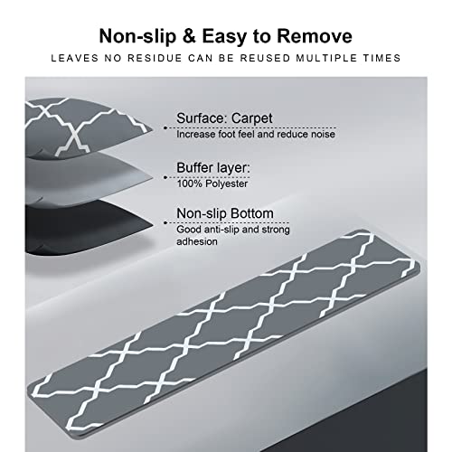 Non-Slip Stair Treads for Wooden Steps Stair Treads Carpet Indoor, 15 pcs 8 * 30 inch, Rubber Backing Repeated Use No Glue Quick-Dry Machine Washable, for Baby Pets, Grey Plaid