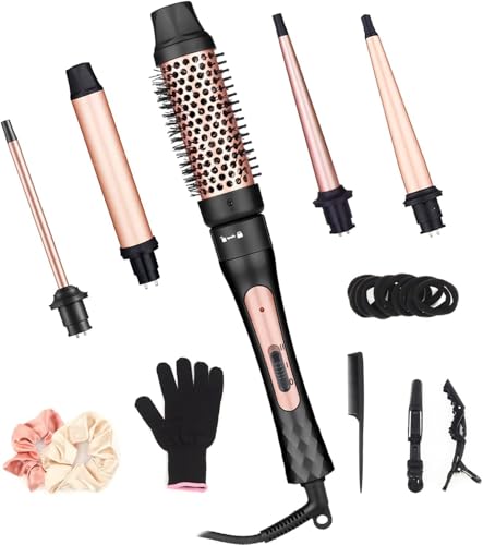 5-in-1 Curling Wand Set with Heat Protective Glove