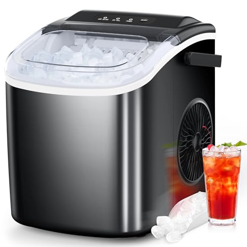 26.5lbs Countertop Ice Maker, Portable Self-Cleaning Machine