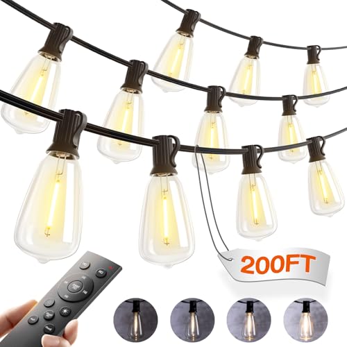 200FT LED Outdoor String Lights with Remote