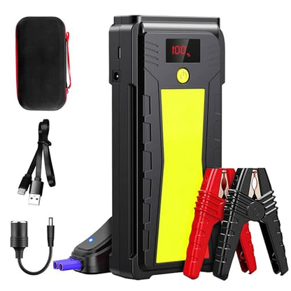 Jump Starter - 3 in 1 Car Battery Jump Starter - 2500A 12V 21000mAh Portable Charger, Jump Box, Battery Booster Pack with LCD Display (for 8L Gas/6.5L Diesel), Camping Gifts for Men