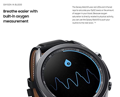 Samsung Galaxy Watch3 2020 Smartwatch (Bluetooth + Wi-Fi + GPS) International Model (Black, 45mm) (Renewed)