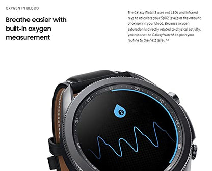 Samsung Galaxy Watch3 2020 Smartwatch (Bluetooth + Wi-Fi + GPS) International Model (Black, 45mm) (Renewed)
