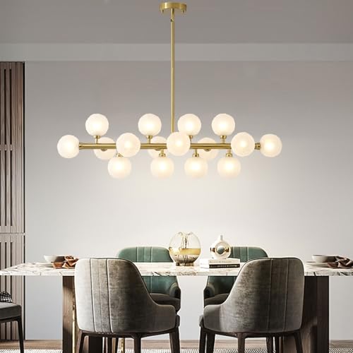 16 Light Modern Linear Bubble Chandelier for Dining Room
