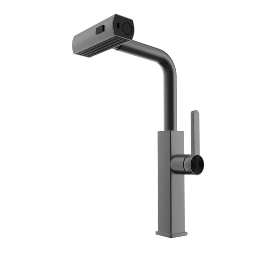 Gun Gray Pull Down Kitchen Faucet by KitchenMan