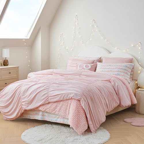 Ruched Ruffled King Comforter Set with Shams