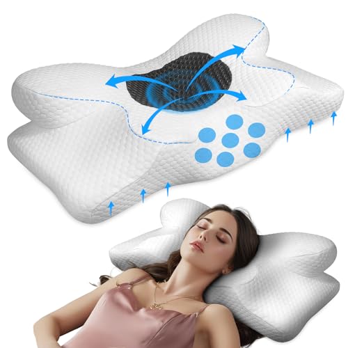 Bull Horn Memory Foam Cervical Pillow for Neck Pain